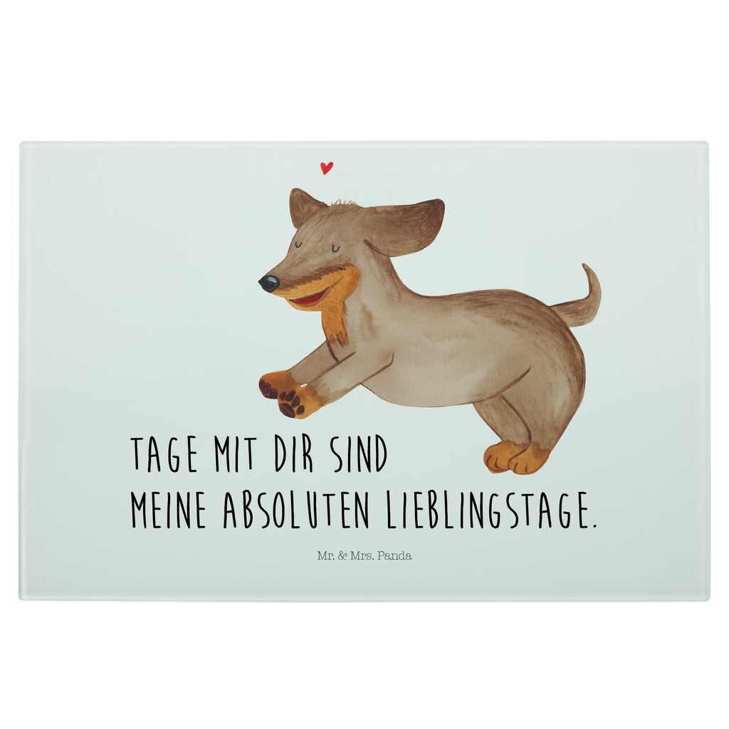 Medium Glas Schneidbrett Hund Dackel fröhlich Glasschneidebrett, Schneidebrett, Hund, Hundemotiv, Haustier, Hunderasse, Tierliebhaber, Hundebesitzer, Sprüche, Hunde, Dackel, Dachshund, happy dog