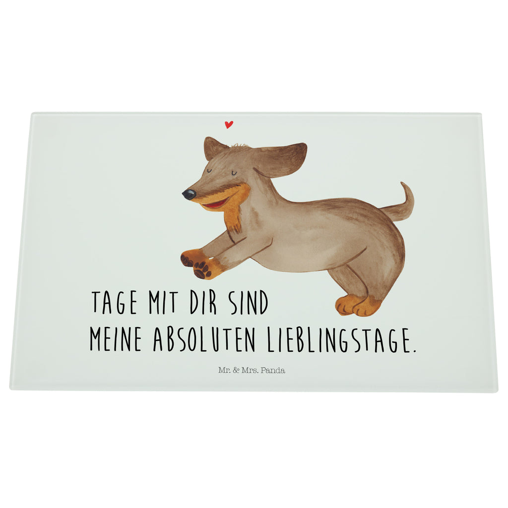 Medium Glas Schneidbrett Hund Dackel fröhlich Glasschneidebrett, Schneidebrett, Hund, Hundemotiv, Haustier, Hunderasse, Tierliebhaber, Hundebesitzer, Sprüche, Hunde, Dackel, Dachshund, happy dog