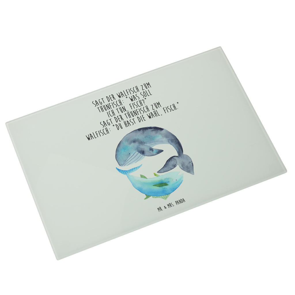 Medium Glas Schneidbrett Walfisch & Thunfisch Glasschneidebrett, Schneidebrett, Tiermotive, Gute Laune, lustige Sprüche, Tiere, Wal, Wahl, Tunfisch, Wortwitz lustig, Spruch lustig, Flachwitz, Witz, Spruch des Tages, Flachwitz Geschenk