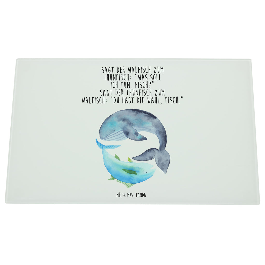 Medium Glas Schneidbrett Walfisch & Thunfisch Glasschneidebrett, Schneidebrett, Tiermotive, Gute Laune, lustige Sprüche, Tiere, Wal, Wahl, Tunfisch, Wortwitz lustig, Spruch lustig, Flachwitz, Witz, Spruch des Tages, Flachwitz Geschenk