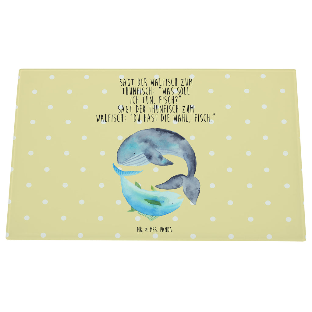 Medium Glas Schneidbrett Walfisch & Thunfisch Glasschneidebrett, Schneidebrett, Tiermotive, Gute Laune, lustige Sprüche, Tiere, Wal, Wahl, Tunfisch, Wortwitz lustig, Spruch lustig, Flachwitz, Witz, Spruch des Tages, Flachwitz Geschenk
