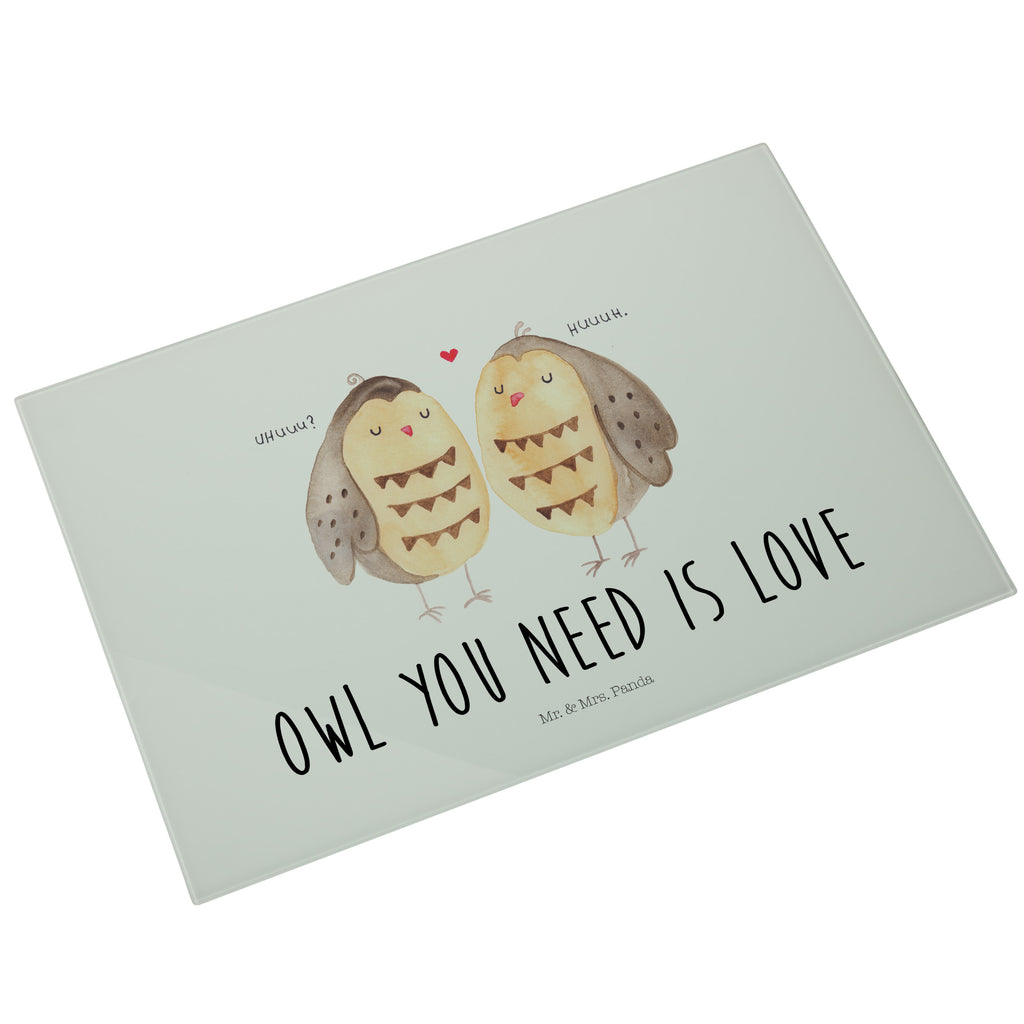 XL Glas Schneidbrett Eule Liebe Glasschneidebrett, Schneidebrett, Frühstücksbrett, Küche, Eule, Eule Deko, Liebe, Hochzeit Spruch, Owl, All you need is love, Liebe Spruch, Freundin Geschenk, Freund, Wortspiel lustig