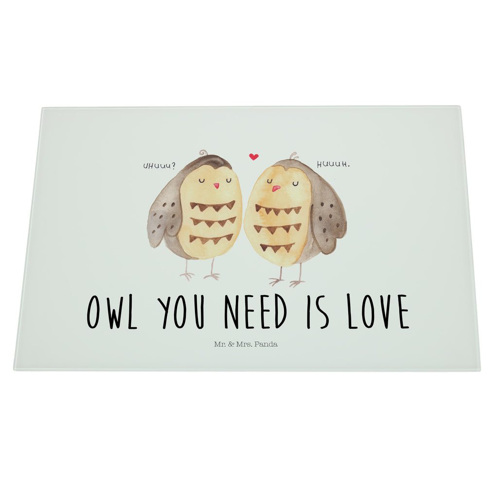 XL Glas Schneidbrett Eule Liebe Glasschneidebrett, Schneidebrett, Frühstücksbrett, Küche, Eule, Eule Deko, Liebe, Hochzeit Spruch, Owl, All you need is love, Liebe Spruch, Freundin Geschenk, Freund, Wortspiel lustig