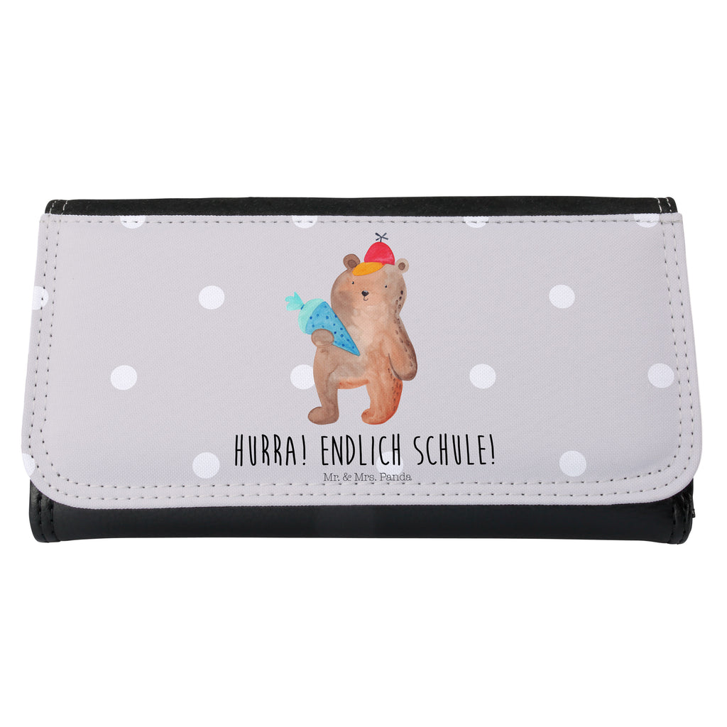 Damen Portemonnaie Bär mit Schultüte Portemonnaie, Portemonee, Geldbörse, Damen, Groß, XXL, Geldbeutel, Portemonnaies, Bär, Teddy, Teddybär, Bär Motiv, Schultüte, Erster Schultag Geschenk, Einschulung Geschenk, Schule Geschenk, Grundschule, Schulanfang, Schulbeginn