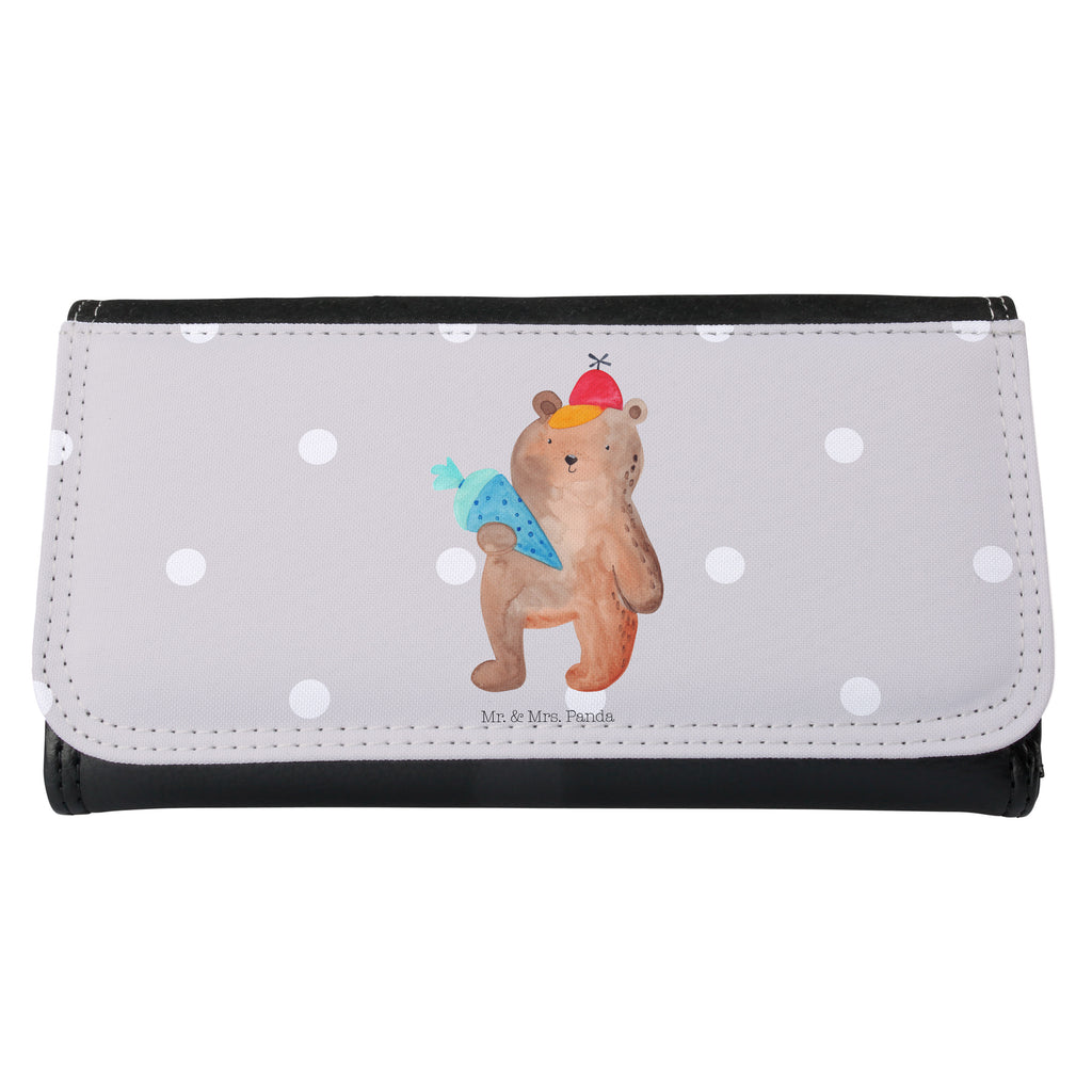 Damen Portemonnaie Bär mit Schultüte Portemonnaie, Portemonee, Geldbörse, Damen, Groß, XXL, Geldbeutel, Portemonnaies, Bär, Teddy, Teddybär, Bär Motiv, Schultüte, Erster Schultag Geschenk, Einschulung Geschenk, Schule Geschenk, Grundschule, Schulanfang, Schulbeginn
