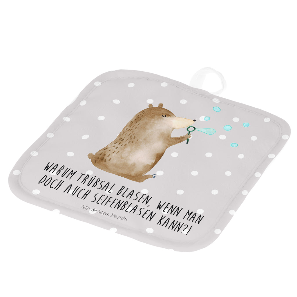 2er Set Topflappen  Bär Seifenblasen Topflappen, Topfuntersetzer, Ofenhandschuh, Topflappen Set, Topflappen lustig, Topflappen mit Spruch, Bär, Teddy, Teddybär, Seifenblasen Bär Lustig Sein Glücklich Traurig Happy