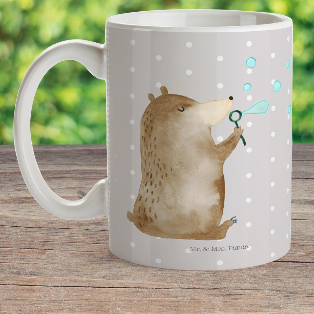 Kindertasse Bär Seifenblasen Kunststoff Tasse, Kindergarten, Tasse, Trinkbecher, Camping Becher, Kaffeetasse, Kunststoffbecher, Kindergartenbecher, Outdoorgeschirr, Kunststoffgeschirr, Reisebecher, Reisetasse, Kinderbecher, Bär, Teddy, Teddybär, Seifenblasen Bär Lustig Sein Glücklich Traurig Happy