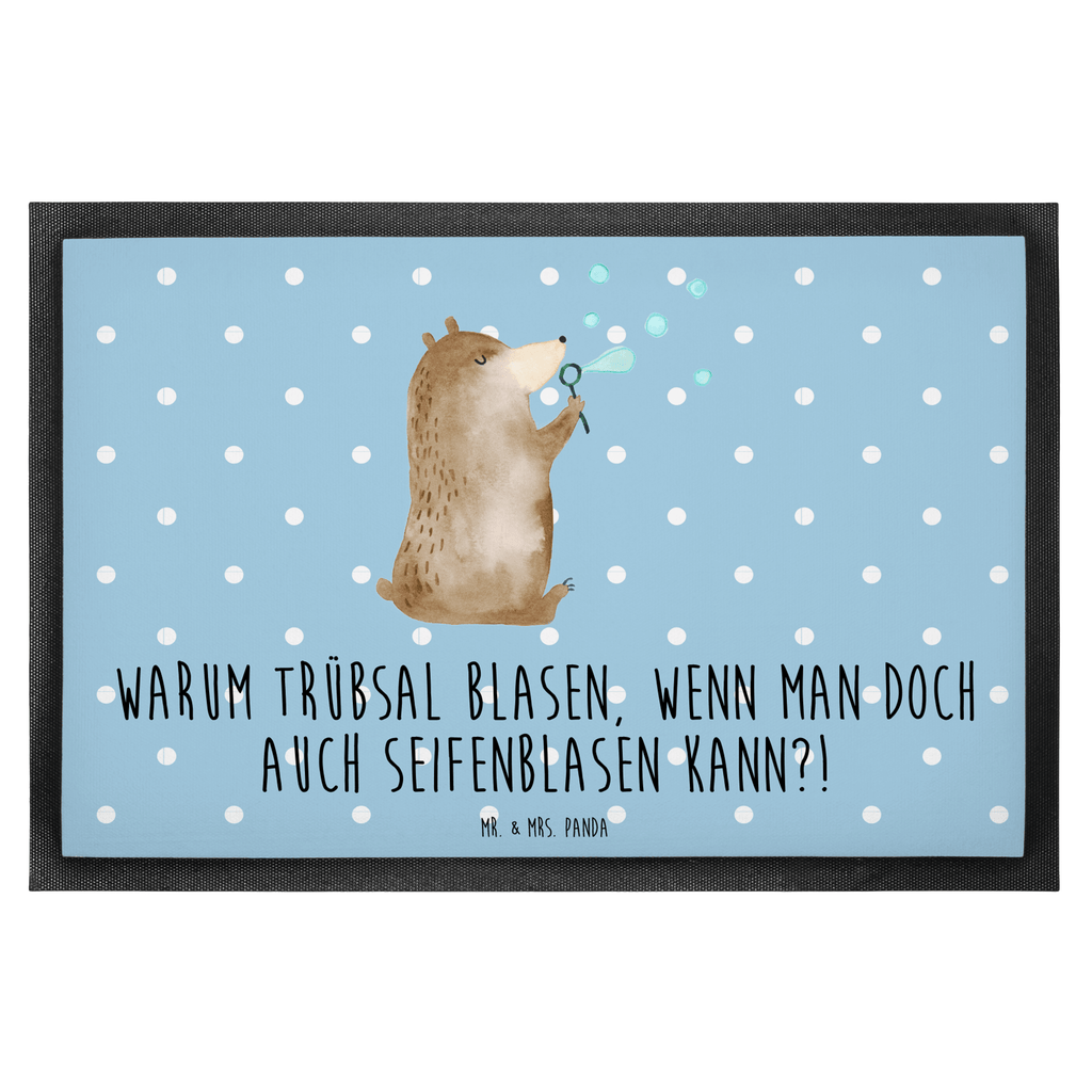 Fußmatte Bär Seifenblasen Seifenblasen Bär Lustig Sein Glücklich Traurig Happy Türvorleger, Schmutzmatte, Fußabtreter, Matte, Schmutzfänger, Fußabstreifer, Schmutzfangmatte, Türmatte, Motivfußmatte,  Haustürmatte, Vorleger  Bär, Teddy, Teddybär