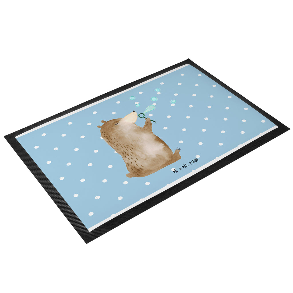 Fußmatte Bär Seifenblasen Seifenblasen Bär Lustig Sein Glücklich Traurig Happy Türvorleger, Schmutzmatte, Fußabtreter, Matte, Schmutzfänger, Fußabstreifer, Schmutzfangmatte, Türmatte, Motivfußmatte,  Haustürmatte, Vorleger  Bär, Teddy, Teddybär