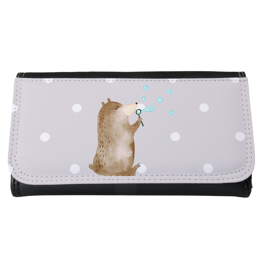 Damen Portemonnaie Bär Seifenblasen Portemonnaie, Portemonee, Geldbörse, Damen, Groß, XXL, Geldbeutel, Portemonnaies, Bär, Teddy, Teddybär, Seifenblasen Bär Lustig Sein Glücklich Traurig Happy
