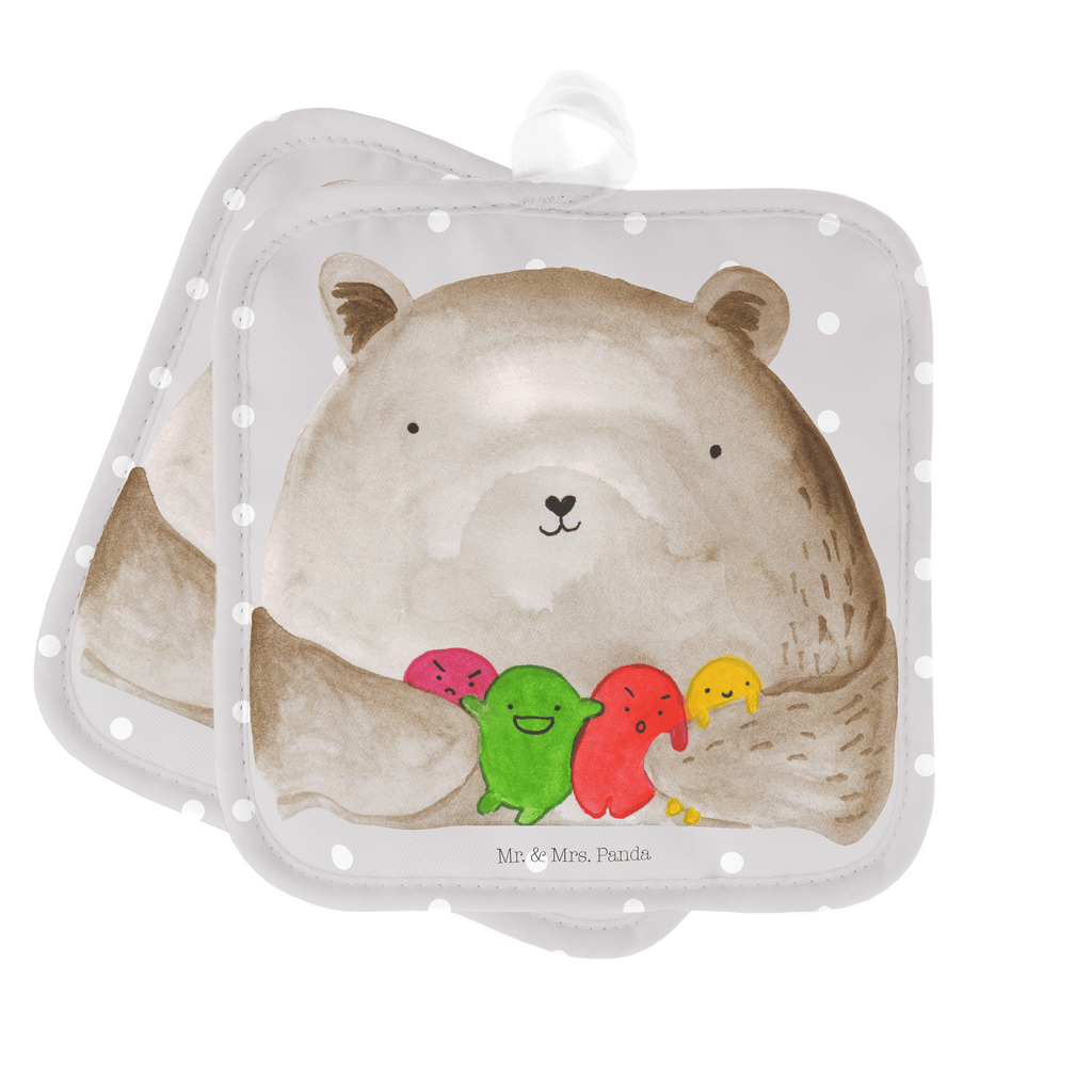 2er Set Topflappen  Bär Gefühl Topflappen, Topfuntersetzer, Ofenhandschuh, Topflappen Set, Topflappen lustig, Topflappen mit Spruch, Bär, Teddy, Teddybär, Wahnsinn, Verrückt, Durchgedreht