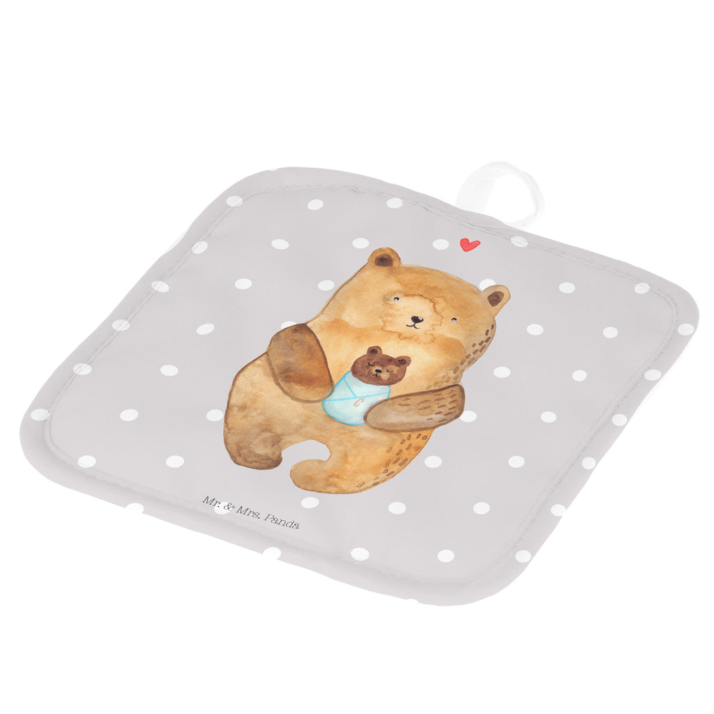 2er Set Topflappen  Bär mit Baby Topflappen, Topfuntersetzer, Ofenhandschuh, Topflappen Set, Topflappen lustig, Topflappen mit Spruch, Bär, Teddy, Teddybär, Eltern, Mutter, Baby, Taufe, Geburt, Nichte, Neffe, Enkel, Enkelin, Täufling, Geburtstag, Glückwunsch