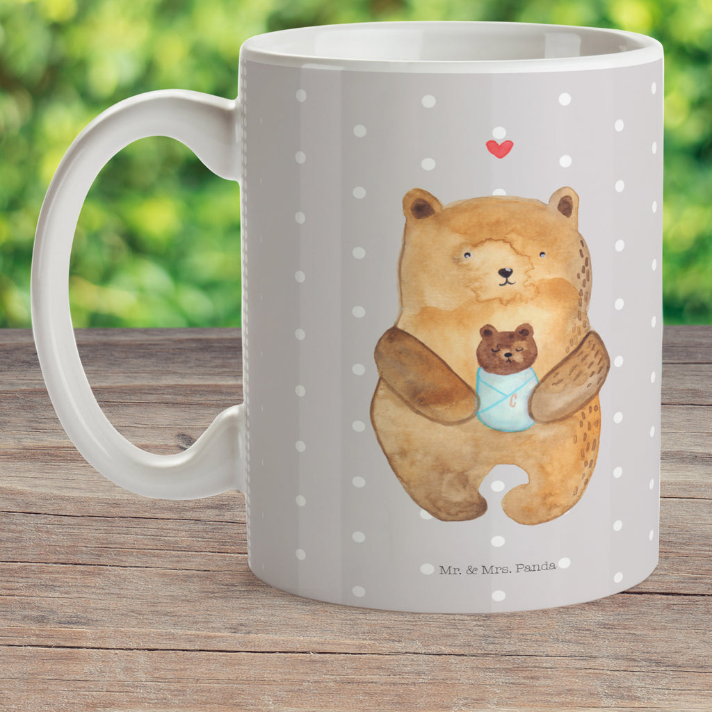 Kindertasse Bär mit Baby Kunststoff Tasse, Kindergarten, Tasse, Trinkbecher, Camping Becher, Kaffeetasse, Kunststoffbecher, Kindergartenbecher, Outdoorgeschirr, Kunststoffgeschirr, Reisebecher, Reisetasse, Kinderbecher, Bär, Teddy, Teddybär, Eltern, Mutter, Baby, Taufe, Geburt, Nichte, Neffe, Enkel, Enkelin, Täufling, Geburtstag, Glückwunsch