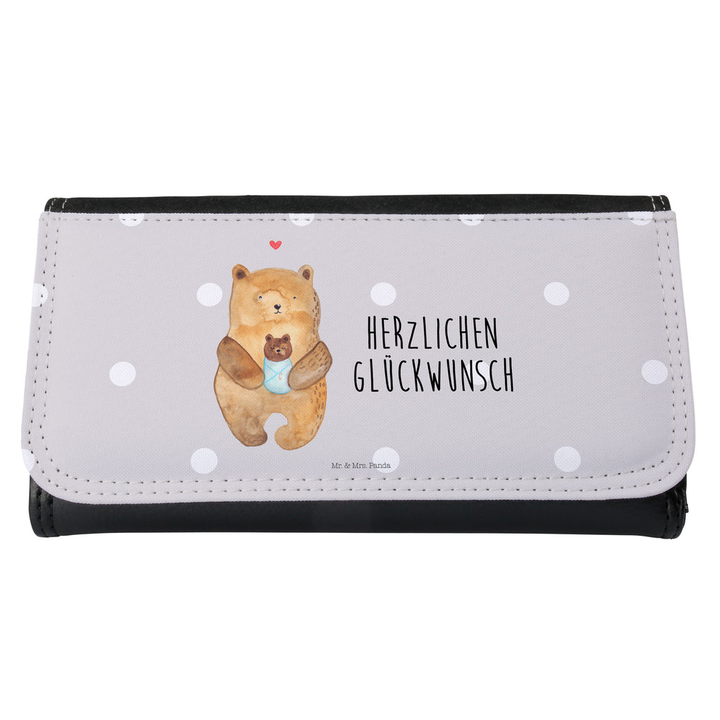 Damen Portemonnaie Bär mit Baby Portemonnaie, Portemonee, Geldbörse, Damen, Groß, XXL, Geldbeutel, Portemonnaies, Bär, Teddy, Teddybär, Eltern, Mutter, Baby, Taufe, Geburt, Nichte, Neffe, Enkel, Enkelin, Täufling, Geburtstag, Glückwunsch