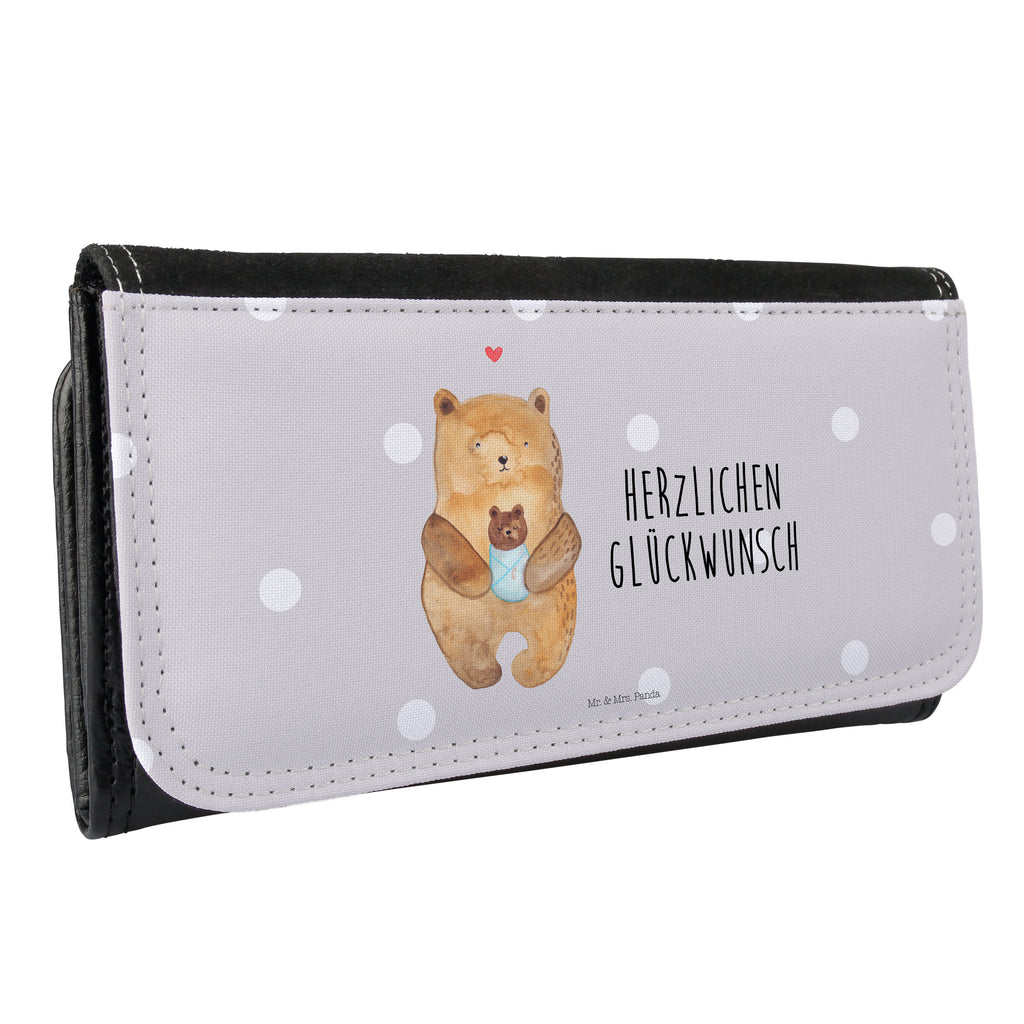 Damen Portemonnaie Bär mit Baby Portemonnaie, Portemonee, Geldbörse, Damen, Groß, XXL, Geldbeutel, Portemonnaies, Bär, Teddy, Teddybär, Eltern, Mutter, Baby, Taufe, Geburt, Nichte, Neffe, Enkel, Enkelin, Täufling, Geburtstag, Glückwunsch