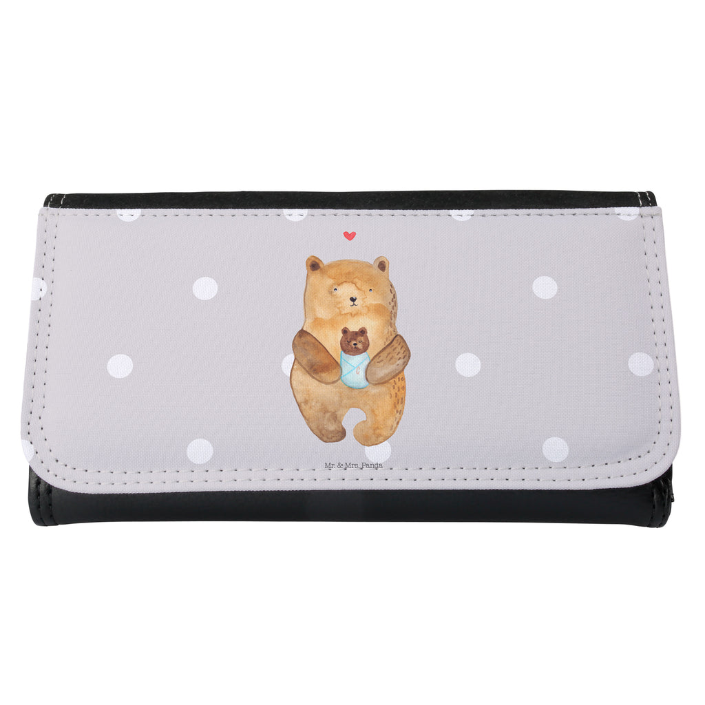 Damen Portemonnaie Bär mit Baby Portemonnaie, Portemonee, Geldbörse, Damen, Groß, XXL, Geldbeutel, Portemonnaies, Bär, Teddy, Teddybär, Eltern, Mutter, Baby, Taufe, Geburt, Nichte, Neffe, Enkel, Enkelin, Täufling, Geburtstag, Glückwunsch