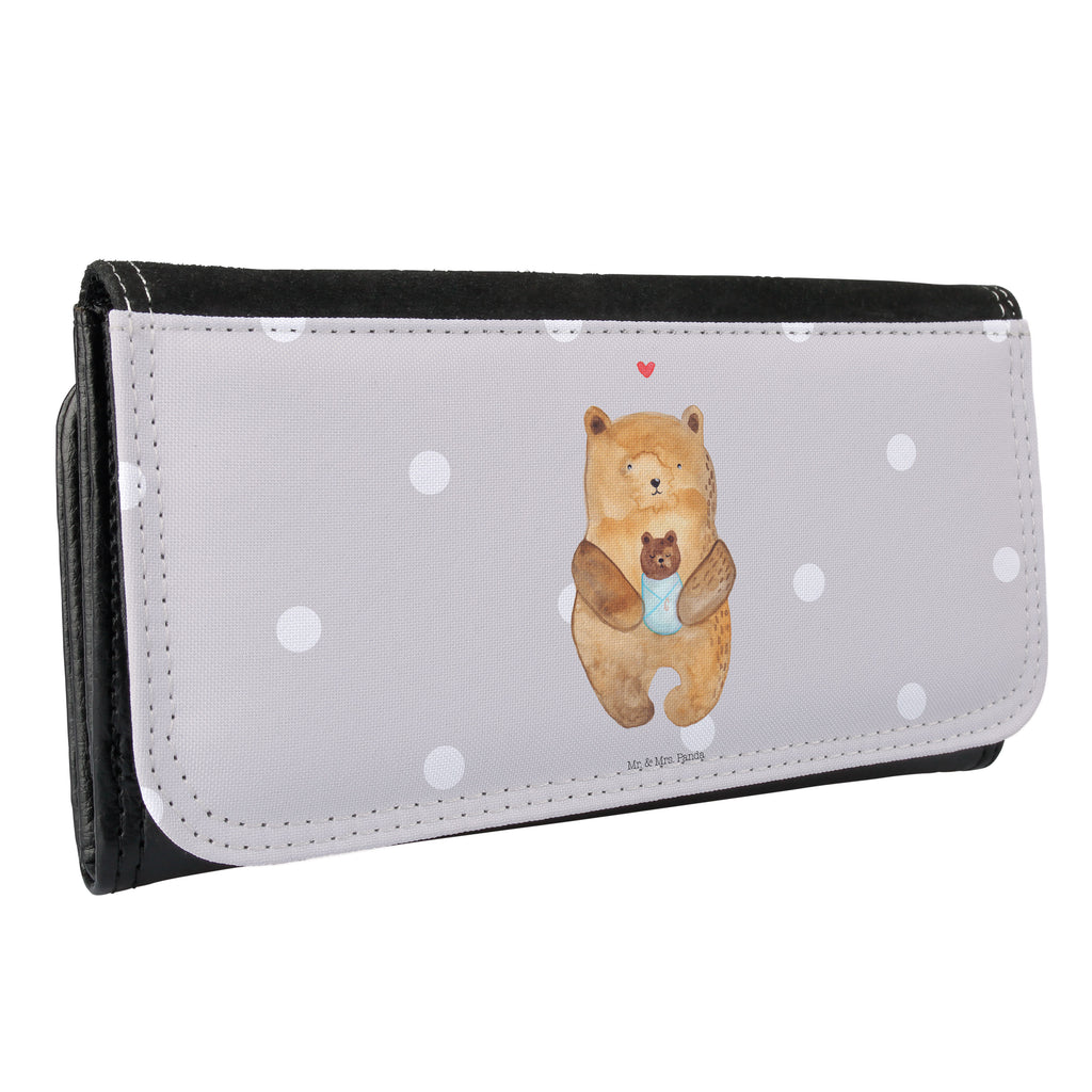 Damen Portemonnaie Bär mit Baby Portemonnaie, Portemonee, Geldbörse, Damen, Groß, XXL, Geldbeutel, Portemonnaies, Bär, Teddy, Teddybär, Eltern, Mutter, Baby, Taufe, Geburt, Nichte, Neffe, Enkel, Enkelin, Täufling, Geburtstag, Glückwunsch