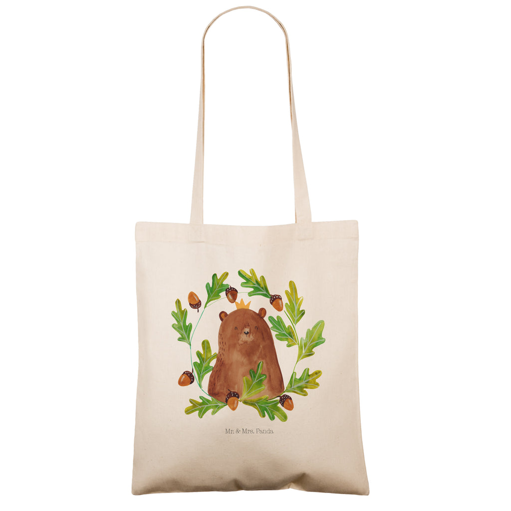 Tragetasche Bär König Beuteltasche, Beutel, Einkaufstasche, Jutebeutel, Stoffbeutel, Bär, Teddy, Teddybär, Papa, Papa Bär, bester Vater, bester Papa, weltbester Papa, Vatertag, Vater, Dad, Daddy, Papi