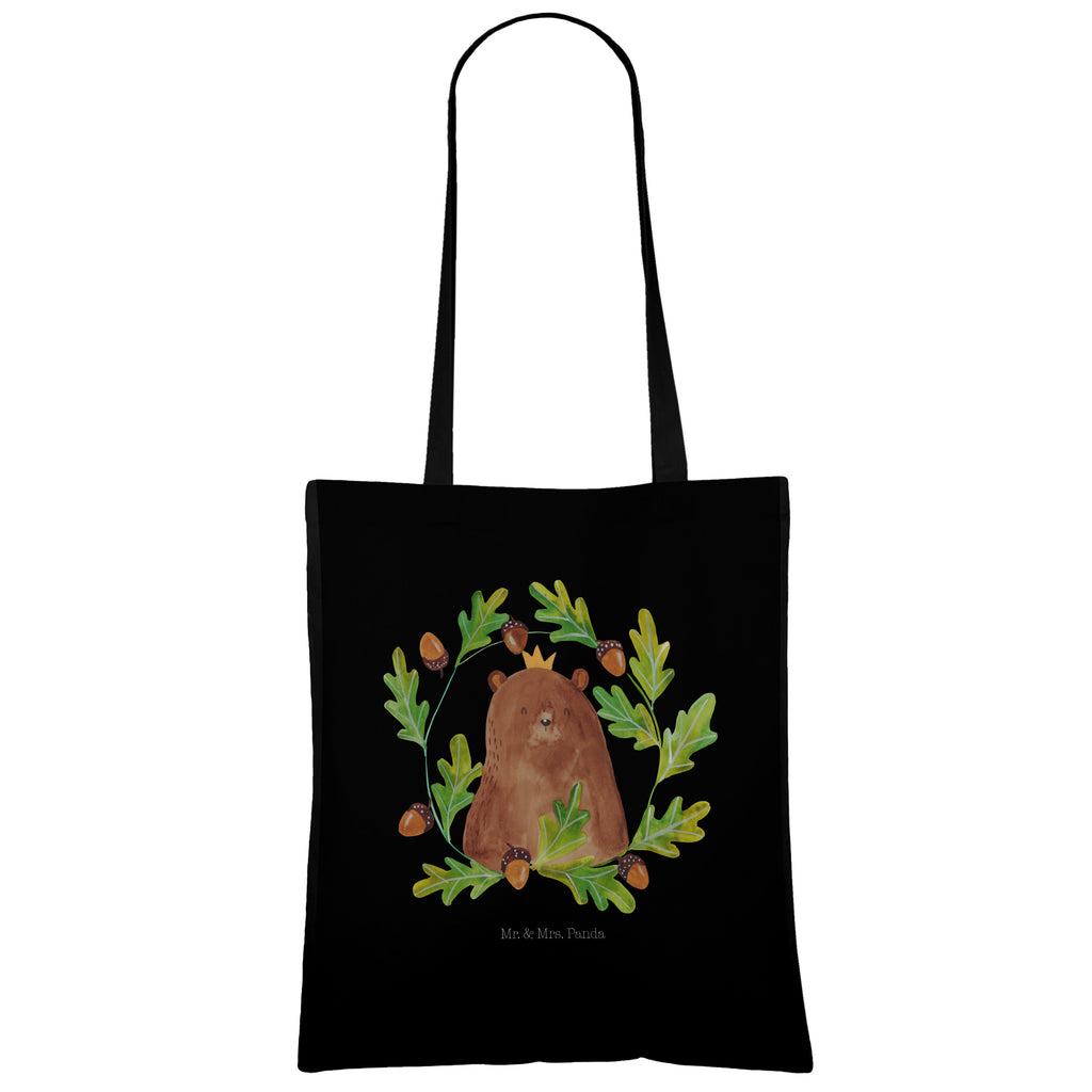 Tragetasche Bär König Beuteltasche, Beutel, Einkaufstasche, Jutebeutel, Stoffbeutel, Bär, Teddy, Teddybär, Papa, Papa Bär, bester Vater, bester Papa, weltbester Papa, Vatertag, Vater, Dad, Daddy, Papi