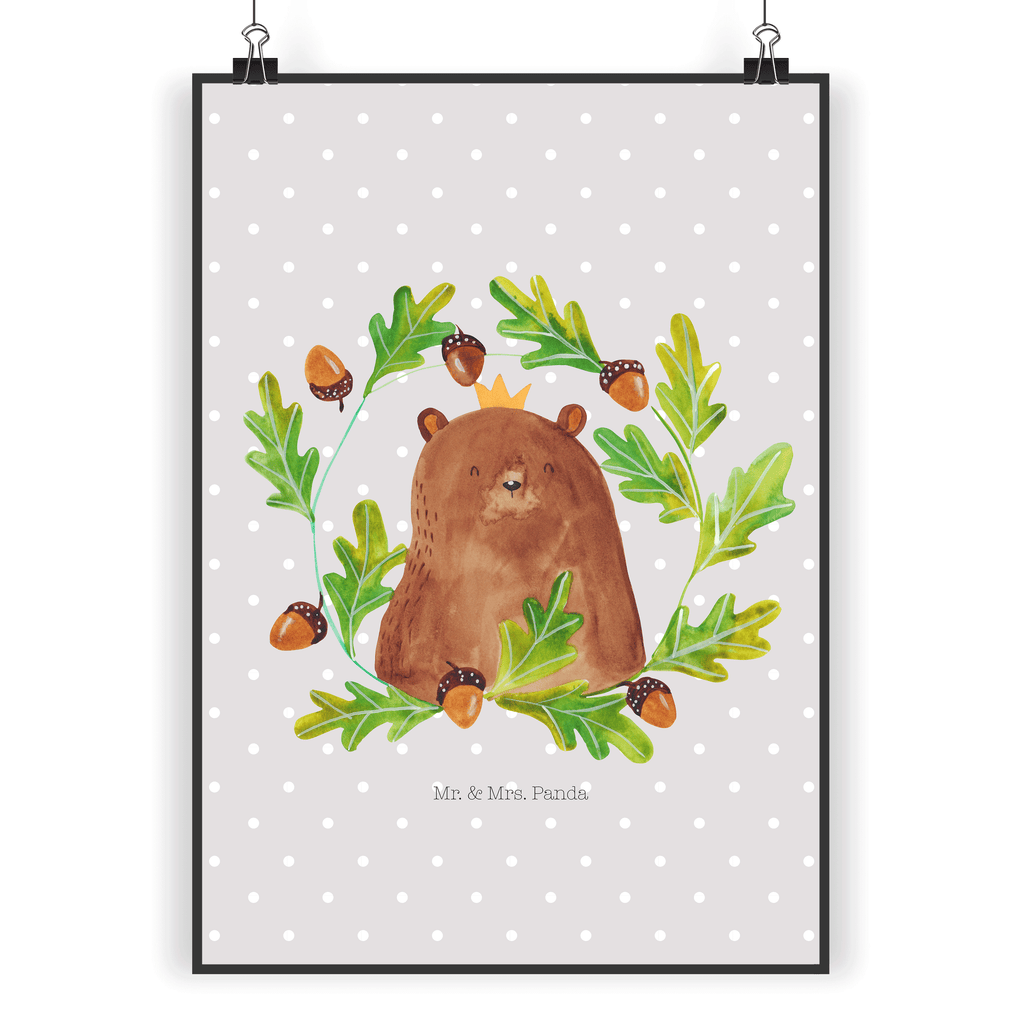 Poster Bär König Poster, Wandposter, Bild, Wanddeko, Küchenposter, Kinderposter, Wanddeko Bild, Raumdekoration, Wanddekoration, Handgemaltes Poster, Mr. & Mrs. Panda Poster, Designposter, Kunstdruck, Posterdruck, Bär, Teddy, Teddybär, Papa, Papa Bär, bester Vater, bester Papa, weltbester Papa, Vatertag, Vater, Dad, Daddy, Papi