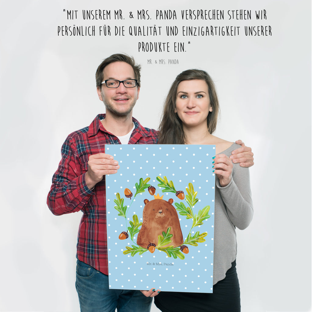 Poster Bär König Poster, Wandposter, Bild, Wanddeko, Küchenposter, Kinderposter, Wanddeko Bild, Raumdekoration, Wanddekoration, Handgemaltes Poster, Mr. & Mrs. Panda Poster, Designposter, Kunstdruck, Posterdruck, Bär, Teddy, Teddybär, Papa, Papa Bär, bester Vater, bester Papa, weltbester Papa, Vatertag, Vater, Dad, Daddy, Papi