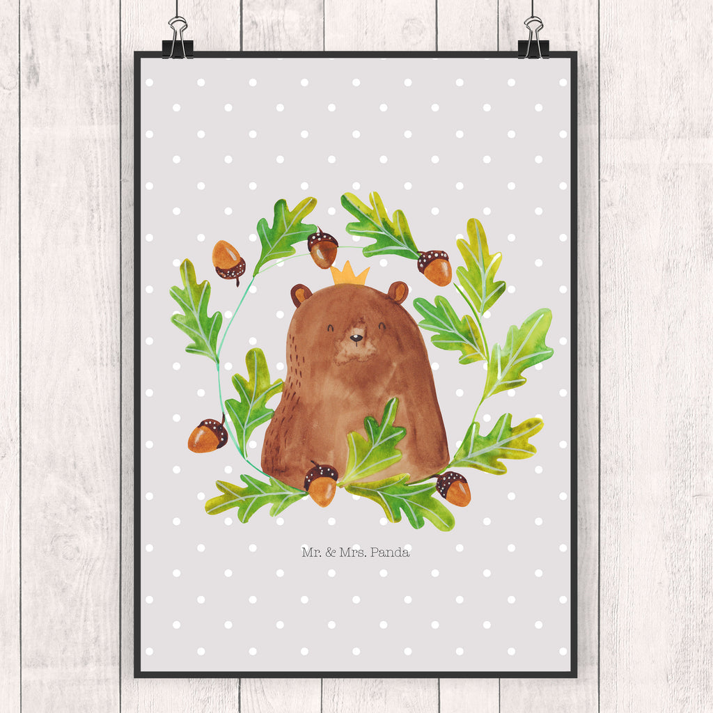 Poster Bär König Poster, Wandposter, Bild, Wanddeko, Küchenposter, Kinderposter, Wanddeko Bild, Raumdekoration, Wanddekoration, Handgemaltes Poster, Mr. & Mrs. Panda Poster, Designposter, Kunstdruck, Posterdruck, Bär, Teddy, Teddybär, Papa, Papa Bär, bester Vater, bester Papa, weltbester Papa, Vatertag, Vater, Dad, Daddy, Papi