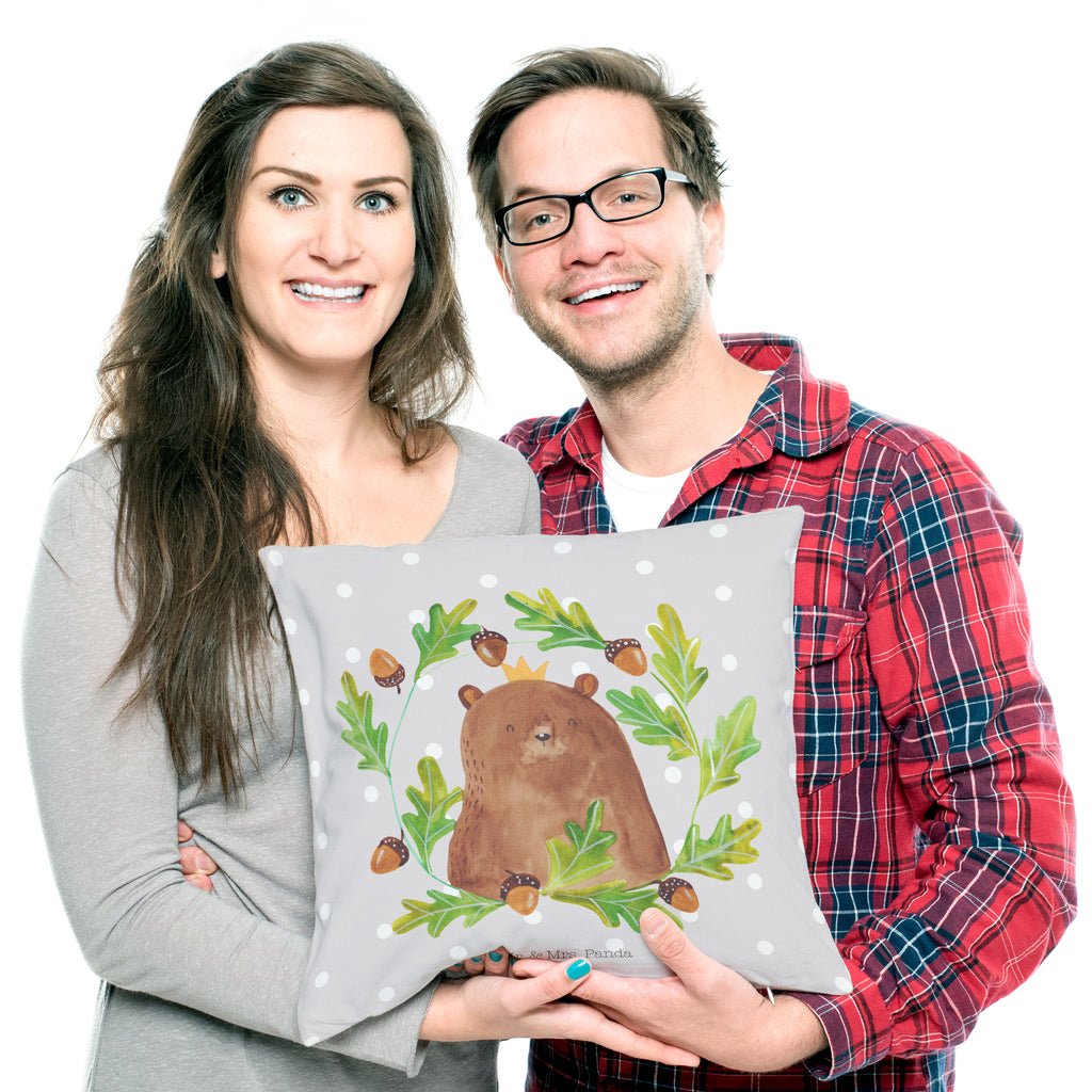 40x40 Kissen Bär König Kissenhülle, Kopfkissen, Sofakissen, Dekokissen, Motivkissen, Bär, Teddy, Teddybär, Papa, Papa Bär, bester Vater, bester Papa, weltbester Papa, Vatertag, Vater, Dad, Daddy, Papi
