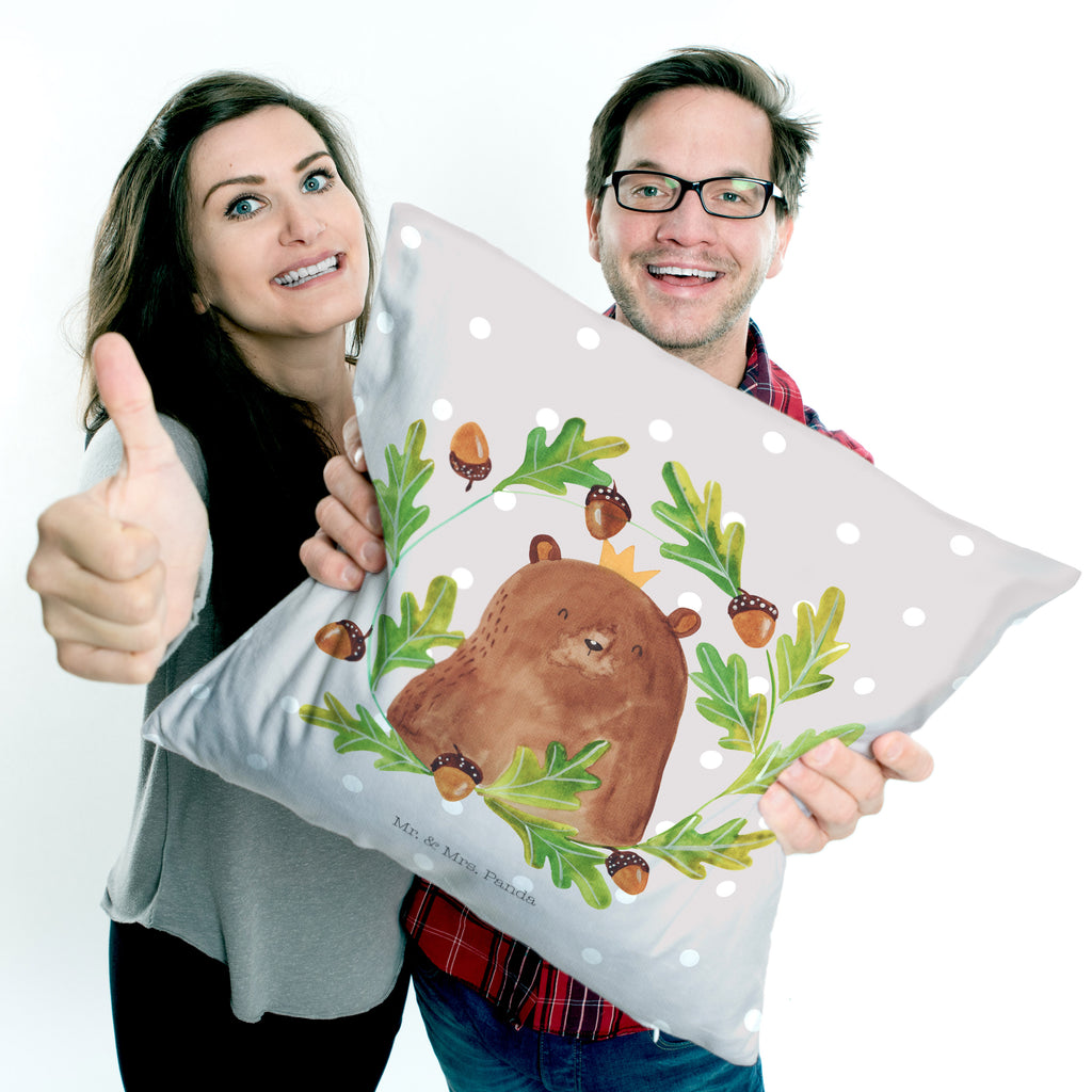 40x40 Kissen Bär König Kissenhülle, Kopfkissen, Sofakissen, Dekokissen, Motivkissen, Bär, Teddy, Teddybär, Papa, Papa Bär, bester Vater, bester Papa, weltbester Papa, Vatertag, Vater, Dad, Daddy, Papi