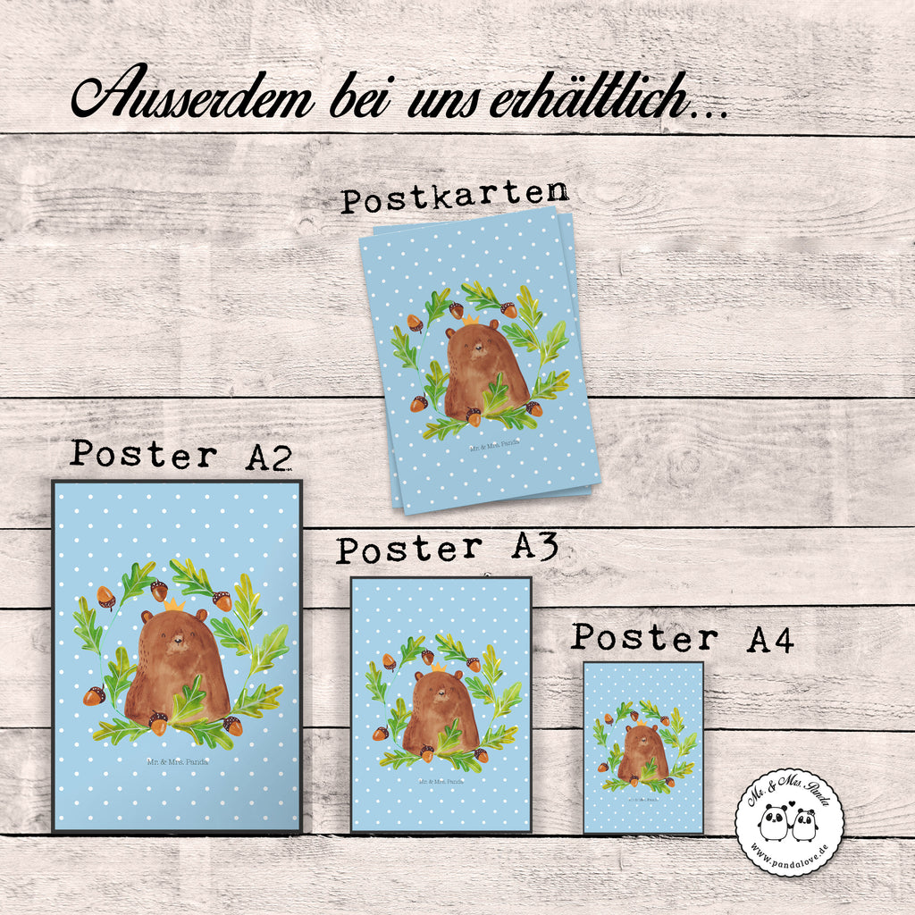 Poster Bär König Poster, Wandposter, Bild, Wanddeko, Küchenposter, Kinderposter, Wanddeko Bild, Raumdekoration, Wanddekoration, Handgemaltes Poster, Mr. & Mrs. Panda Poster, Designposter, Kunstdruck, Posterdruck, Bär, Teddy, Teddybär, Papa, Papa Bär, bester Vater, bester Papa, weltbester Papa, Vatertag, Vater, Dad, Daddy, Papi