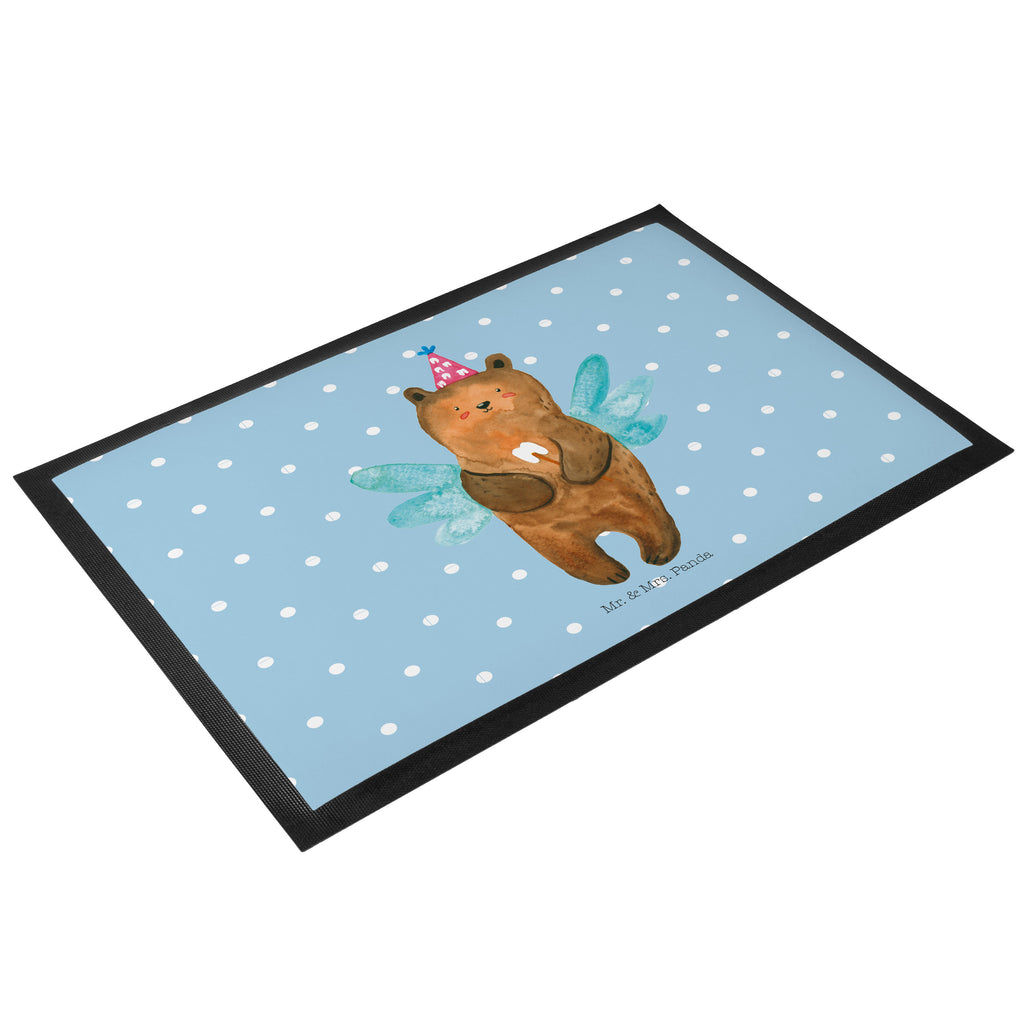 Fußmatte Zahnfee Bär Türvorleger, Schmutzmatte, Fußabtreter, Matte, Schmutzfänger, Fußabstreifer, Schmutzfangmatte, Türmatte, Motivfußmatte, Haustürmatte, Vorleger, Bär, Teddy, Teddybär, Zahnfee, Fee, Milchzahn, Erster Zahn