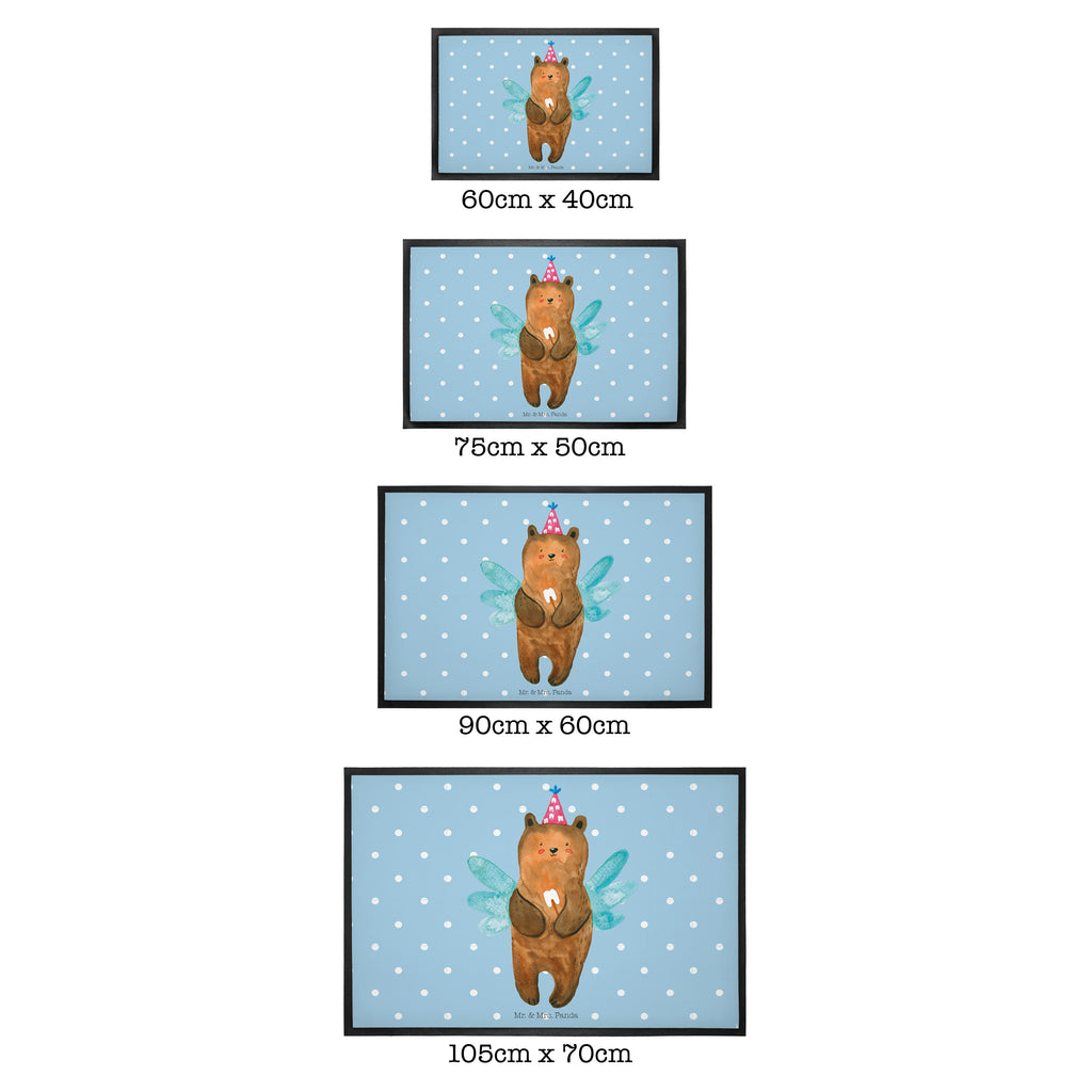 Fußmatte Zahnfee Bär Türvorleger, Schmutzmatte, Fußabtreter, Matte, Schmutzfänger, Fußabstreifer, Schmutzfangmatte, Türmatte, Motivfußmatte, Haustürmatte, Vorleger, Bär, Teddy, Teddybär, Zahnfee, Fee, Milchzahn, Erster Zahn