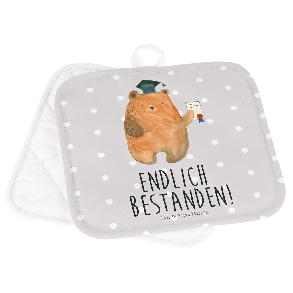 2er Set Topflappen  Prüfungsbär Topflappen, Topfuntersetzer, Ofenhandschuh, Topflappen Set, Topflappen lustig, Topflappen mit Spruch, Bär, Teddy, Teddybär, Abitur, Prüfungen, Prüfung bestanden, Abschluss, Zeugnis, Abschlusszeugnis
