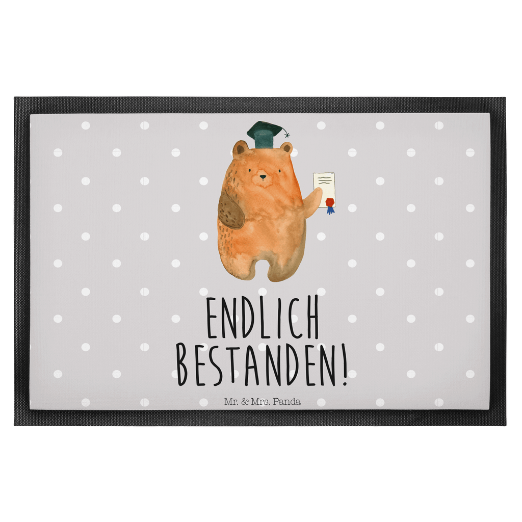 Fußmatte Prüfungsbär Abitur, Prüfungen, Prüfung bestanden, Abschluss, Zeugnis, Abschlusszeugnis Türvorleger, Schmutzmatte, Fußabtreter, Matte, Schmutzfänger, Fußabstreifer, Schmutzfangmatte, Türmatte, Motivfußmatte,  Haustürmatte, Vorleger  Bär, Teddy, Teddybär