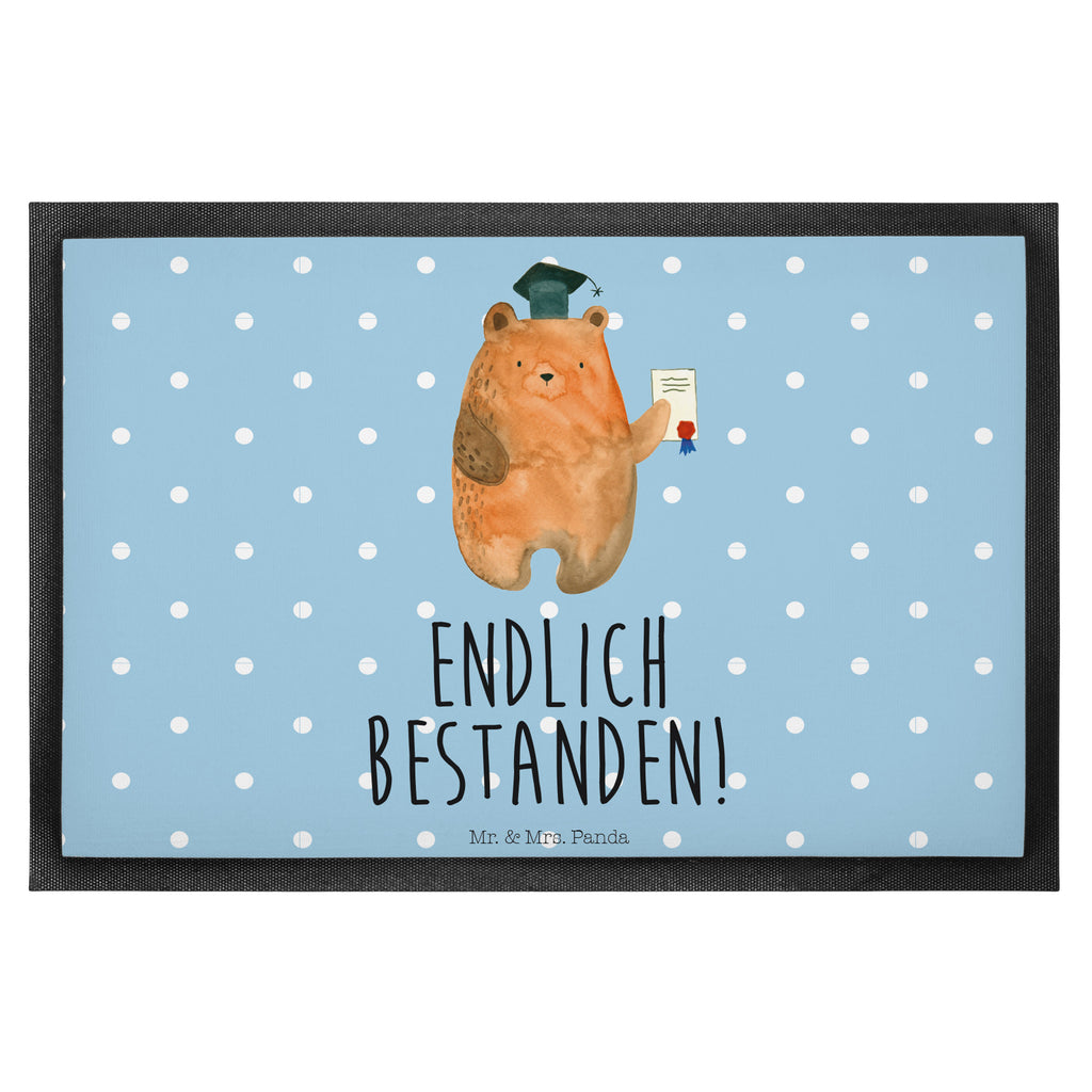 Fußmatte Prüfungsbär Abitur, Prüfungen, Prüfung bestanden, Abschluss, Zeugnis, Abschlusszeugnis Türvorleger, Schmutzmatte, Fußabtreter, Matte, Schmutzfänger, Fußabstreifer, Schmutzfangmatte, Türmatte, Motivfußmatte,  Haustürmatte, Vorleger  Bär, Teddy, Teddybär