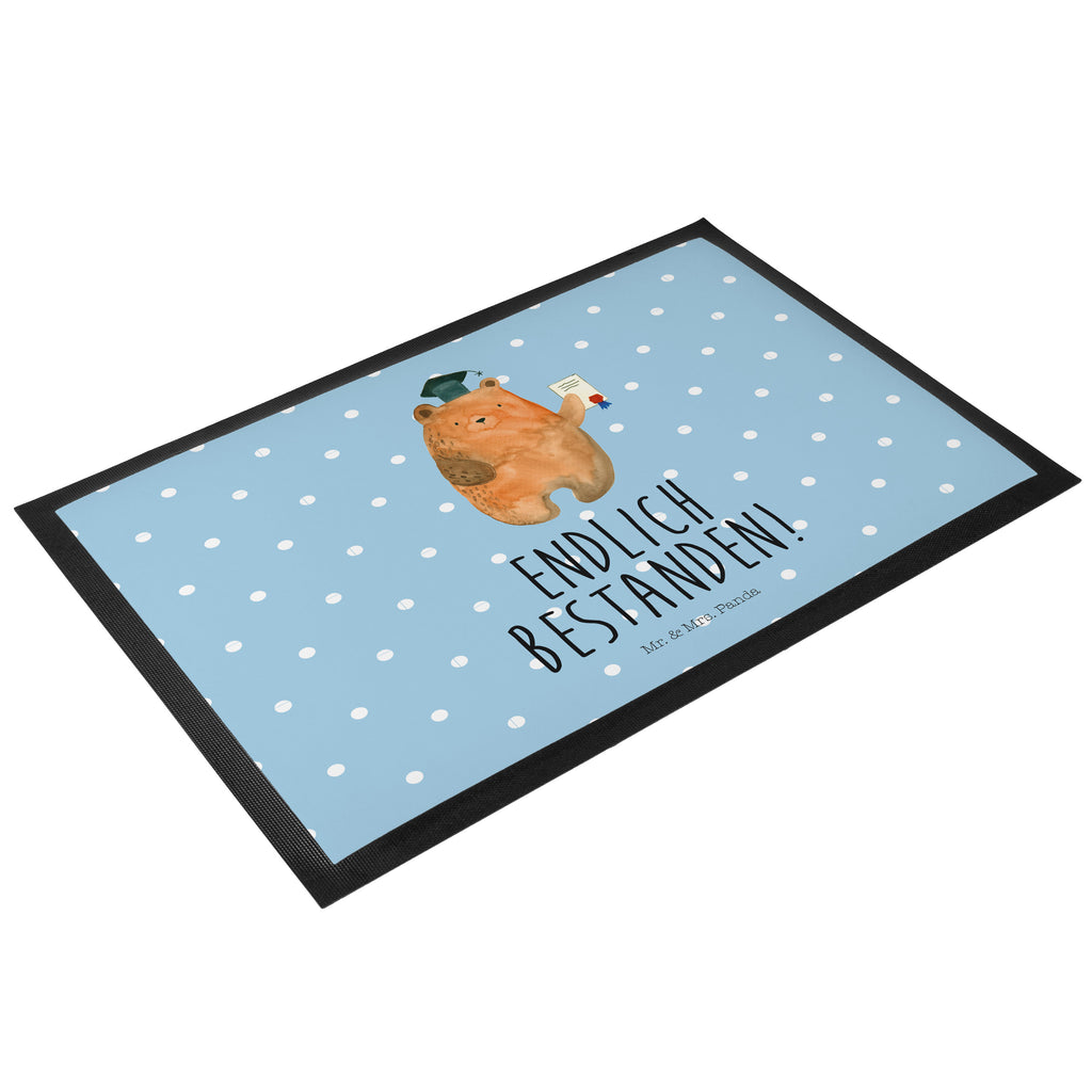 Fußmatte Prüfungsbär Abitur, Prüfungen, Prüfung bestanden, Abschluss, Zeugnis, Abschlusszeugnis Türvorleger, Schmutzmatte, Fußabtreter, Matte, Schmutzfänger, Fußabstreifer, Schmutzfangmatte, Türmatte, Motivfußmatte,  Haustürmatte, Vorleger  Bär, Teddy, Teddybär