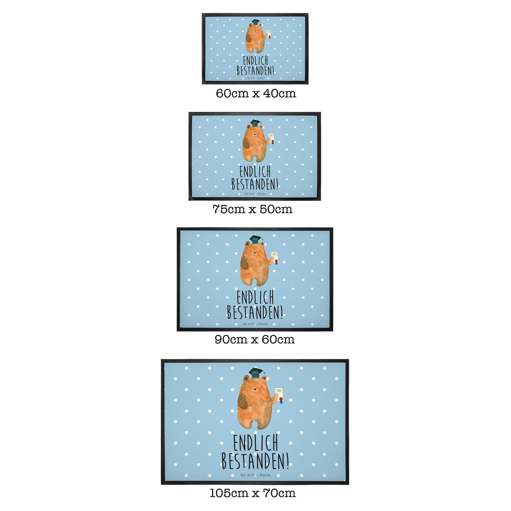 Fußmatte Prüfungsbär Abitur, Prüfungen, Prüfung bestanden, Abschluss, Zeugnis, Abschlusszeugnis Türvorleger, Schmutzmatte, Fußabtreter, Matte, Schmutzfänger, Fußabstreifer, Schmutzfangmatte, Türmatte, Motivfußmatte,  Haustürmatte, Vorleger  Bär, Teddy, Teddybär