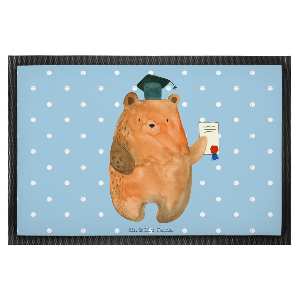 Fußmatte Prüfungsbär Abitur, Prüfungen, Prüfung bestanden, Abschluss, Zeugnis, Abschlusszeugnis Türvorleger, Schmutzmatte, Fußabtreter, Matte, Schmutzfänger, Fußabstreifer, Schmutzfangmatte, Türmatte, Motivfußmatte,  Haustürmatte, Vorleger  Bär, Teddy, Teddybär