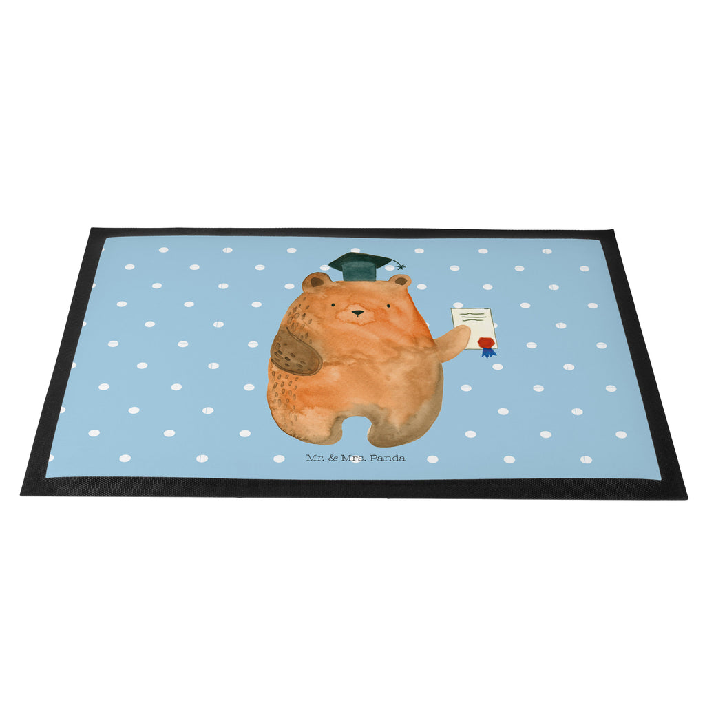 Fußmatte Prüfungsbär Abitur, Prüfungen, Prüfung bestanden, Abschluss, Zeugnis, Abschlusszeugnis Türvorleger, Schmutzmatte, Fußabtreter, Matte, Schmutzfänger, Fußabstreifer, Schmutzfangmatte, Türmatte, Motivfußmatte,  Haustürmatte, Vorleger  Bär, Teddy, Teddybär