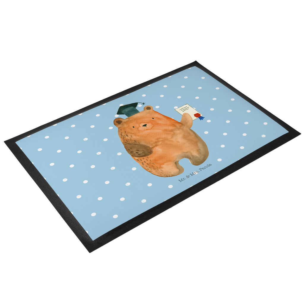 Fußmatte Prüfungsbär Abitur, Prüfungen, Prüfung bestanden, Abschluss, Zeugnis, Abschlusszeugnis Türvorleger, Schmutzmatte, Fußabtreter, Matte, Schmutzfänger, Fußabstreifer, Schmutzfangmatte, Türmatte, Motivfußmatte,  Haustürmatte, Vorleger  Bär, Teddy, Teddybär