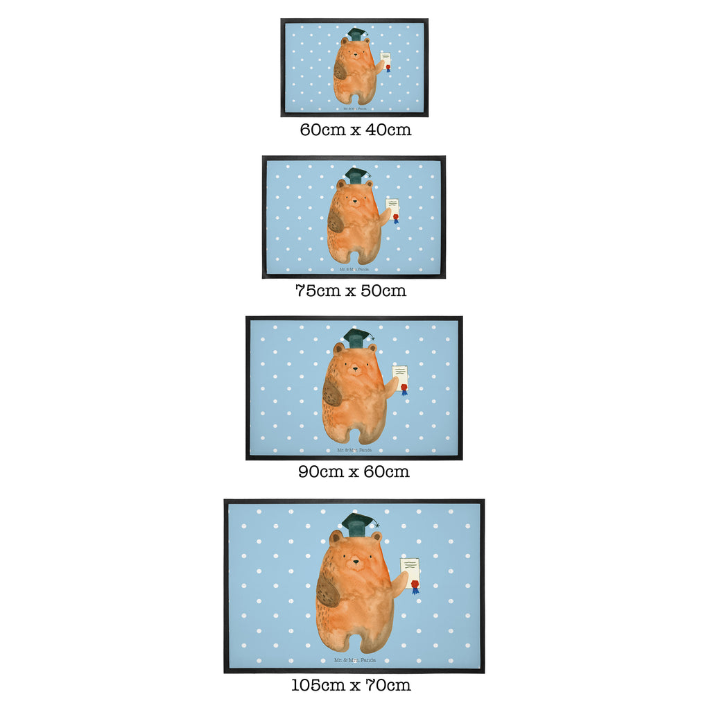 Fußmatte Prüfungsbär Abitur, Prüfungen, Prüfung bestanden, Abschluss, Zeugnis, Abschlusszeugnis Türvorleger, Schmutzmatte, Fußabtreter, Matte, Schmutzfänger, Fußabstreifer, Schmutzfangmatte, Türmatte, Motivfußmatte,  Haustürmatte, Vorleger  Bär, Teddy, Teddybär