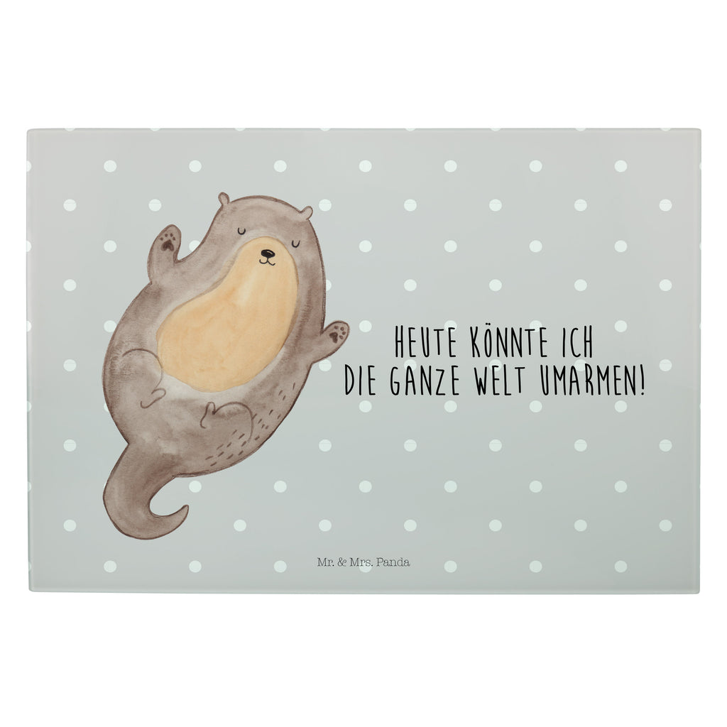 XL Glas Schneidbrett Otter Umarmen Glasschneidebrett, Schneidebrett, Frühstücksbrett, Küche, Otter, Fischotter, Seeotter, Otter Seeotter See Otter