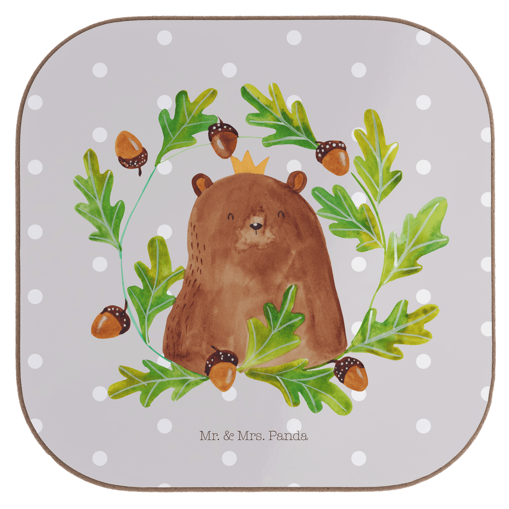 Quadratische Untersetzer Bär König Bierdeckel, Glasuntersetzer, Untersetzer Gläser, Getränkeuntersetzer, Bär, Teddy, Teddybär, Papa, Papa Bär, bester Vater, bester Papa, weltbester Papa, Vatertag, Vater, Dad, Daddy, Papi