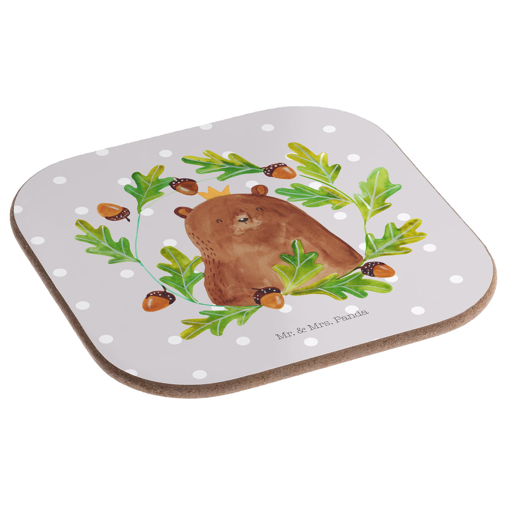 Quadratische Untersetzer Bär König Bierdeckel, Glasuntersetzer, Untersetzer Gläser, Getränkeuntersetzer, Bär, Teddy, Teddybär, Papa, Papa Bär, bester Vater, bester Papa, weltbester Papa, Vatertag, Vater, Dad, Daddy, Papi