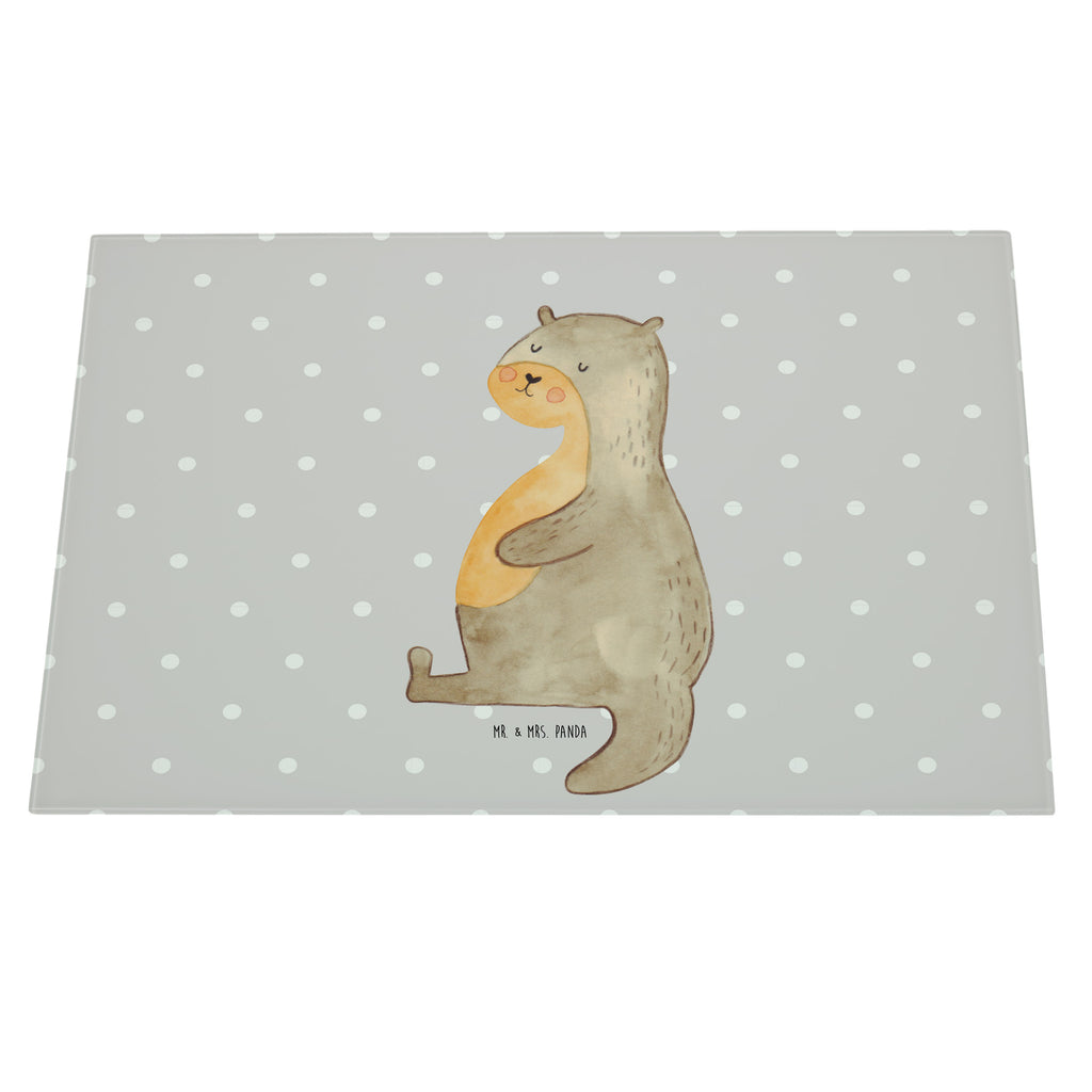 XL Glas Schneidbrett Otter Bauch Glasschneidebrett, Schneidebrett, Frühstücksbrett, Küche, Otter, Fischotter, Seeotter, Otter Seeotter See Otter