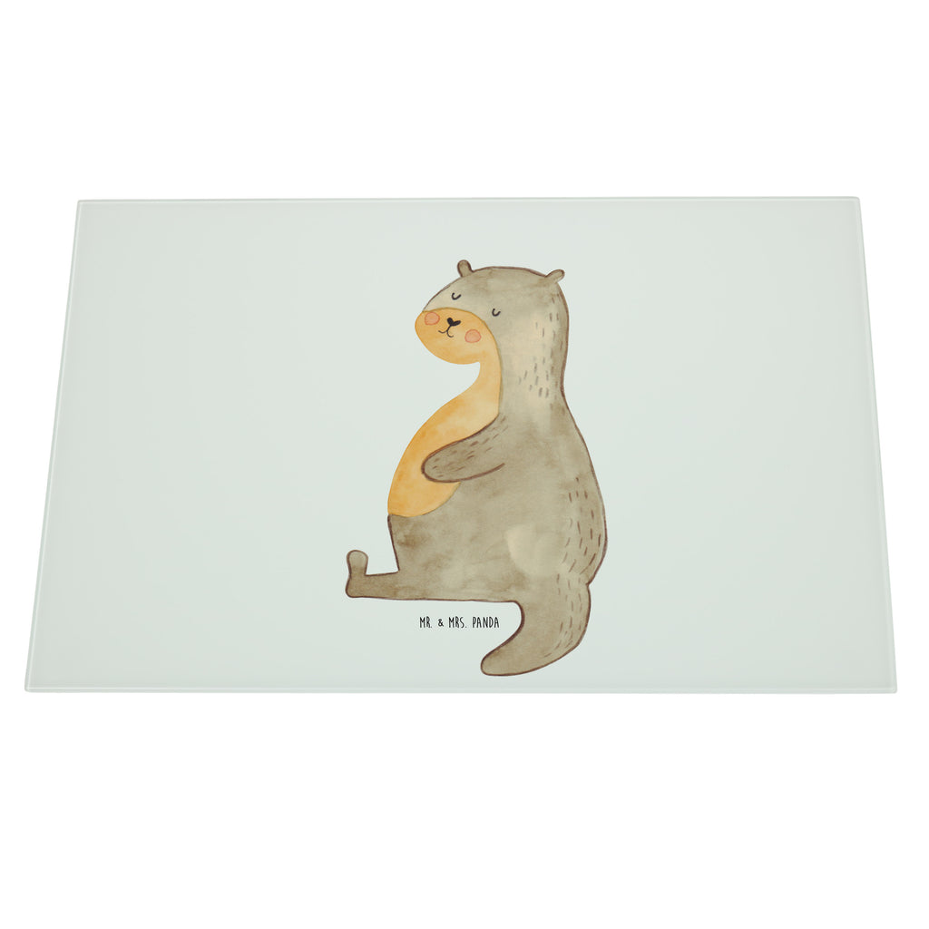 XL Glas Schneidbrett Otter Bauch Glasschneidebrett, Schneidebrett, Frühstücksbrett, Küche, Otter, Fischotter, Seeotter, Otter Seeotter See Otter