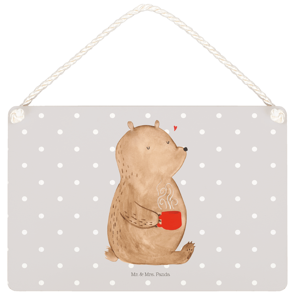 Deko Schild Bär Kaffee Dekoschild, Deko Schild, Schild, Tür Schild, Türschild, Holzschild, Wandschild, Wanddeko, Bär, Teddy, Teddybär, Kaffee, Coffee, Bären, guten Morgen, Morgenroutine, Welt erobern, Welt retten, Motivation