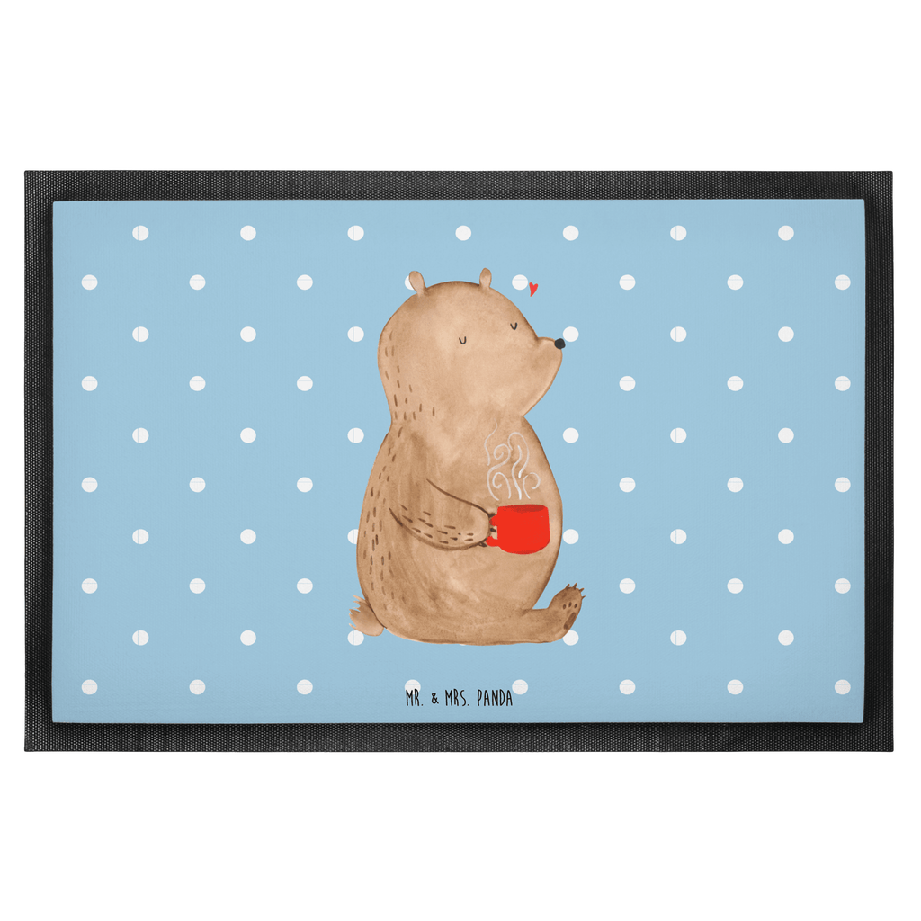 Fußmatte Bär Kaffee Kaffee, Coffee, Bär, Bären, guten Morgen, Morgenroutine, Welt erobern, Welt retten, Motivation	 Türvorleger, Schmutzmatte, Fußabtreter, Matte, Schmutzfänger, Fußabstreifer, Schmutzfangmatte, Türmatte, Motivfußmatte,  Haustürmatte, Vorleger  Bär, Teddy, Teddybär