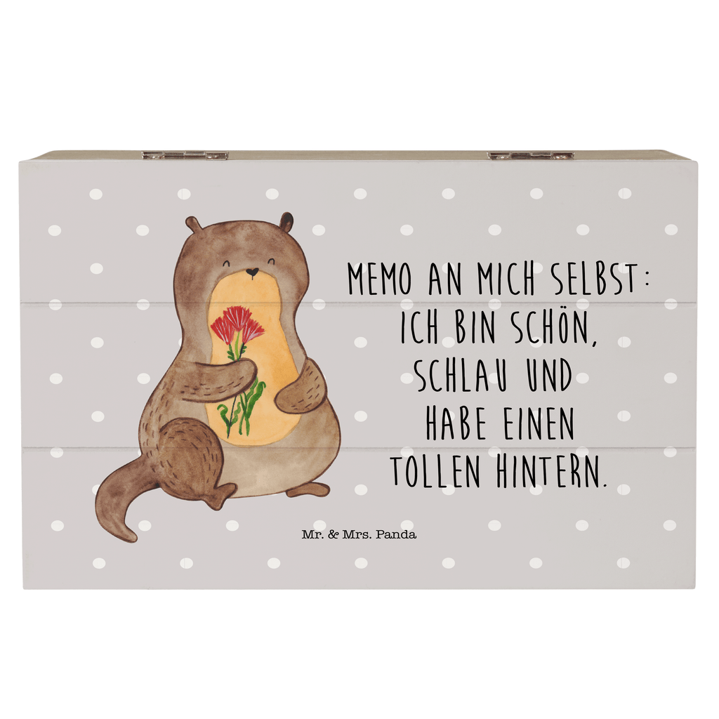 Holzkiste Otter Blumenstrauß Holzkiste, Kiste, Schatzkiste, Truhe, Schatulle, XXL, Erinnerungsbox, Erinnerungskiste, Dekokiste, Aufbewahrungsbox, Otter, Fischotter, Seeotter, Otter Seeotter See Otter