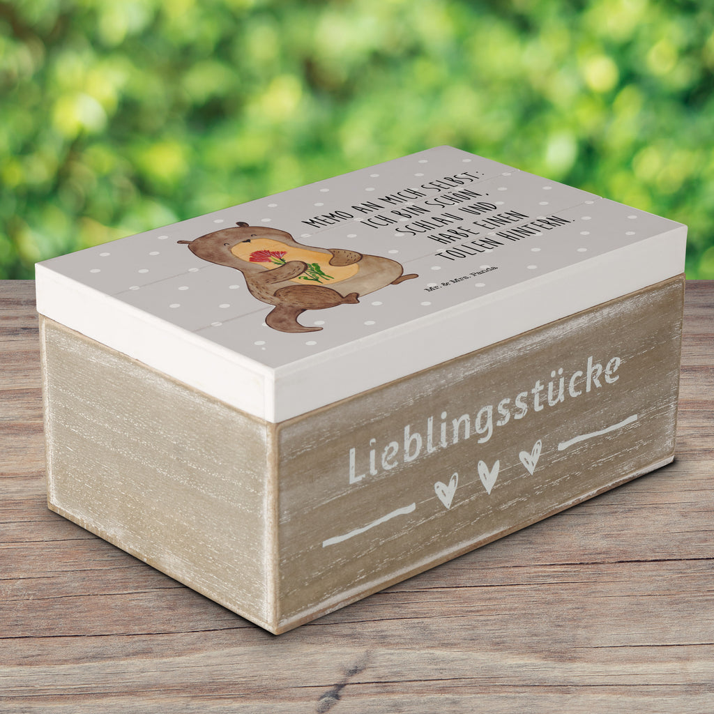 Holzkiste Otter Blumenstrauß Holzkiste, Kiste, Schatzkiste, Truhe, Schatulle, XXL, Erinnerungsbox, Erinnerungskiste, Dekokiste, Aufbewahrungsbox, Otter, Fischotter, Seeotter, Otter Seeotter See Otter