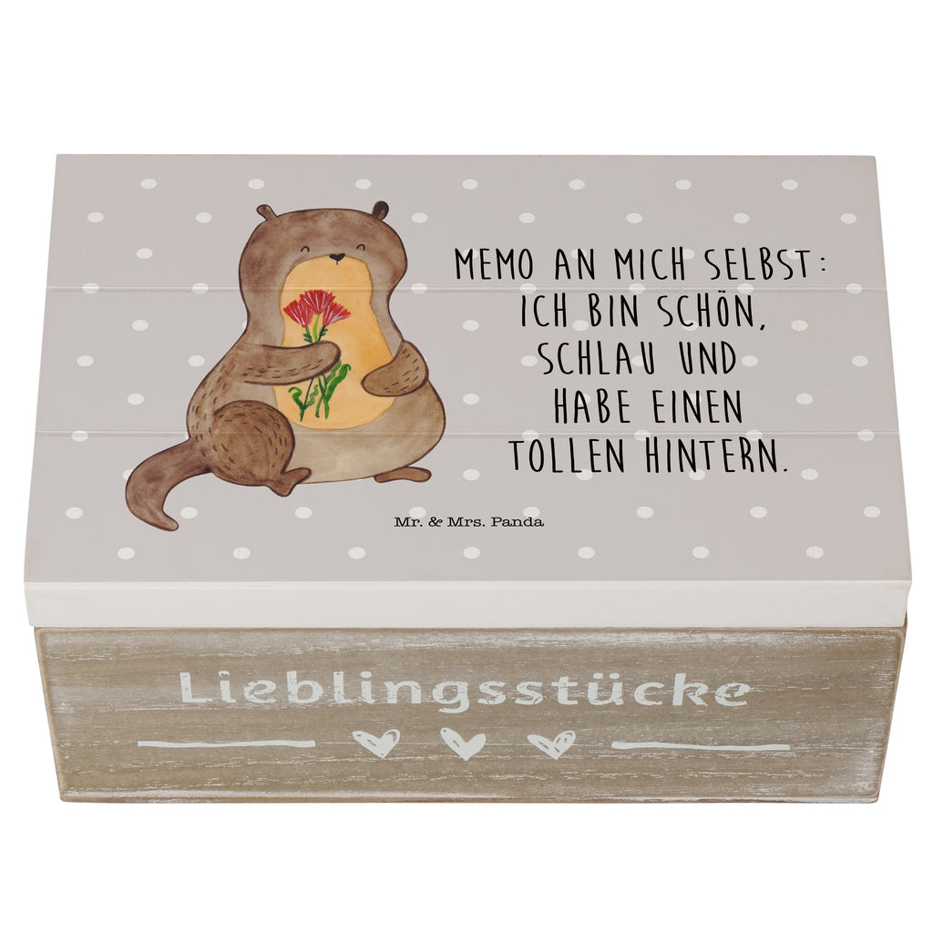 Holzkiste Otter Blumenstrauß Holzkiste, Kiste, Schatzkiste, Truhe, Schatulle, XXL, Erinnerungsbox, Erinnerungskiste, Dekokiste, Aufbewahrungsbox, Otter, Fischotter, Seeotter, Otter Seeotter See Otter